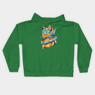 future cat illustration Kids Hoodie